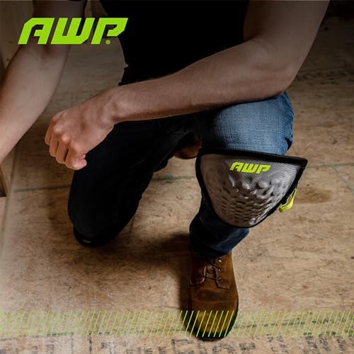 AWP Gel Pro Flooring Knee Pads, 4 Pair, Gel and Foam, Black