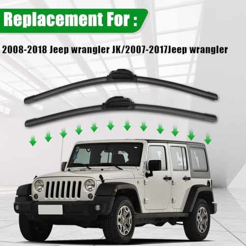 Windshield Wiper Blades compatible with 07-17 wrangler/08-18 wrangler JK