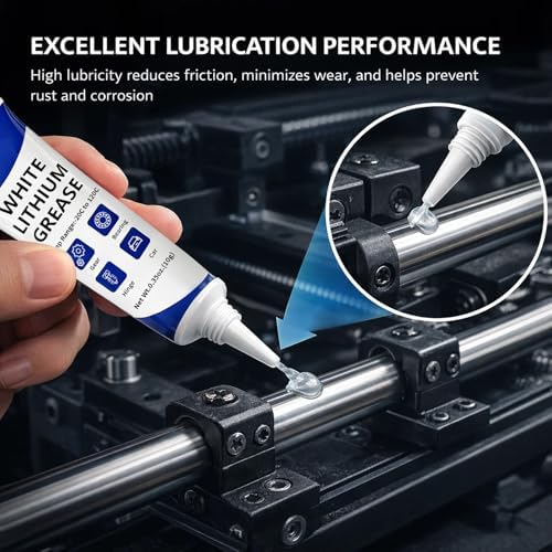 6-Pack 3D Printer Grease Lubricant for Gears Parts, Multi-Purpose Lubricant Grease for FDM 3D Printer Parts, Gears, Guide Rails and Lead Screws, Smooth Motion Support, Low Odor Grease Paste, 10g × 6