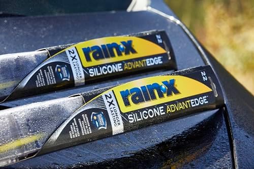 Rain-X Silicone AdvantEdge Wiper Blade 28" Windshield Wiper Blades Replacement, All-Weather Performance Lasts 2X Longer, Premium Beam, Installock Adapter for Easy Fit (Pack of 1)
