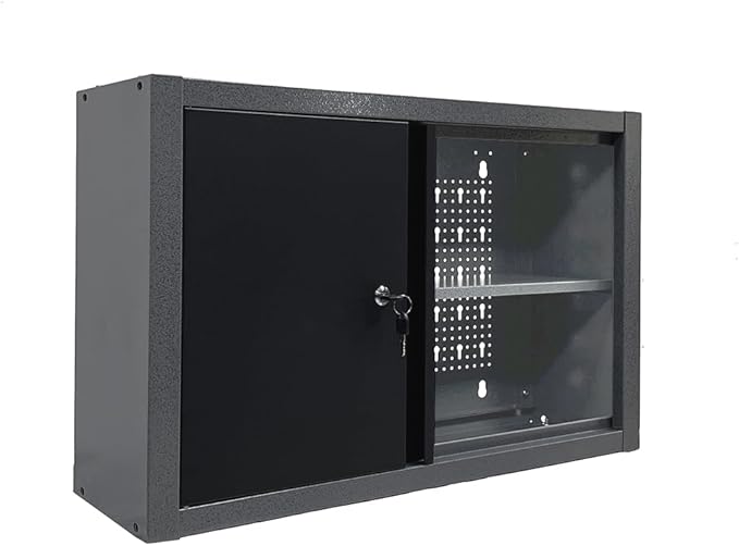 JZD Steel Wall Cabinet, Industrial-Grade Workshop Storage Solutions with Two Removable Shelves, for Garage Home Kitchen Utility Room Mechanics