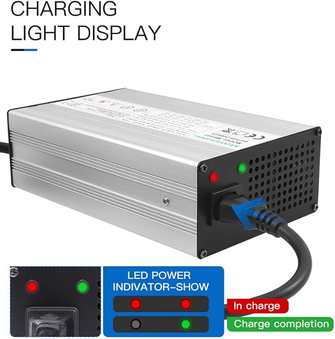 YEWY 29.2V 25A Charger 24V 25A LiFePO4 Battery Charger 90V -130V for 8S 24V 70AH 100AH 120AH 200AH LiFePO4 LFP Battery Pack Charger (29.2V25A Anderson 50A)