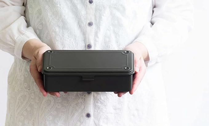 toyo steel tool box T-190 MG (MILITARY GREEN) H7.99×W4.29×D2.20inch Steel Trunk For Pegs, Metal fittings, Pen, Accessory, And Utility Knife Made In Japan