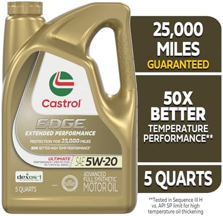 Castrol EDGE Extended Performance 5W-20 Adv Full Syn Motor Oil 5 Qt, 3 Pack