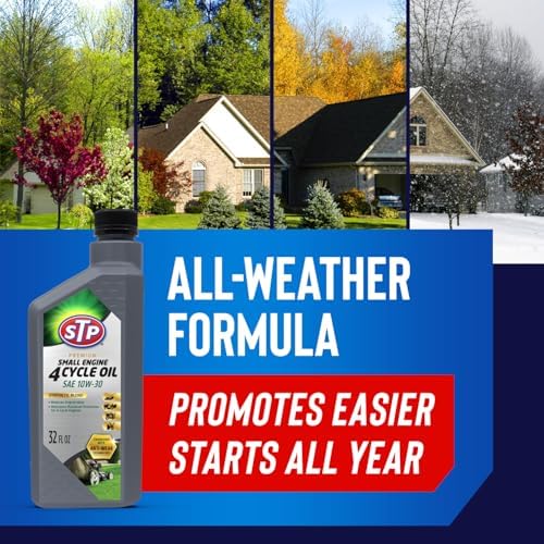 STP Premium Synthetic Blend 4 Cycle Small Engine Oil, SAE 10w30 Motor Oil for Lawnmowers, Generators, Tractors, Snow Blowers, and More, 32 fl oz