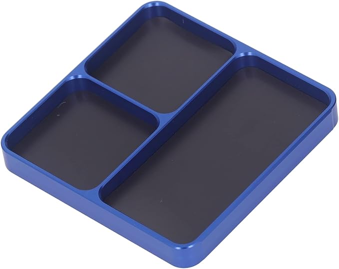 Fdit Aluminum Alloy Magnetic Parts Tray Set, Easy Cleaning Screws Holder Tool for DIY Projects
