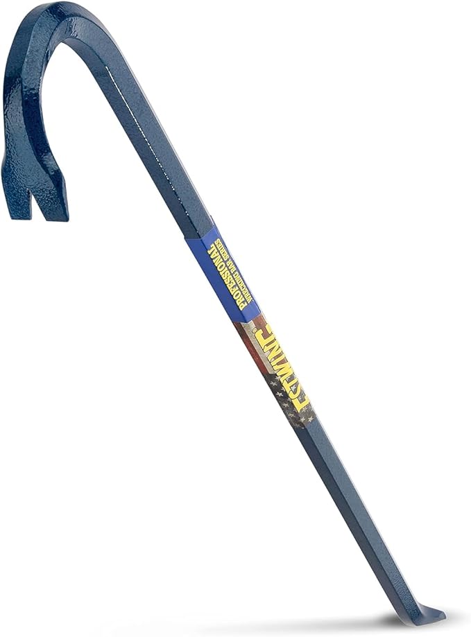 ESTWING Gooseneck Wrecking Bar - 3/4" x 30" USA Made Pry Bar with Angled Chisel End & Forged Steel Construction - EWB-30