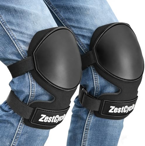 Tactical Knee Pads for Work, Hunting, Construction, Gardening, Paintball w/Foam Padding, Hard Shell & Adjustable Straps (Black)
