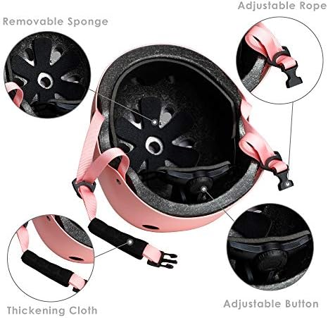 Kids Bike Helmet, Toddler Helmet for Youth Adult, Knee Pad Elbow Pad Wrist Guard Protective Gear Set for Skateboard, Bike, Skating, Cycling