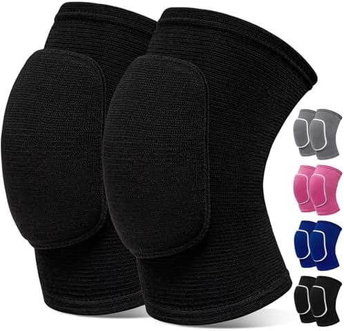 Volleyball Knee Pads,Knee Pads for Women,Men,Kids,Girls,Knee Brace for Basketball Volleyball Football Dance Yoga Tennis Running Cycling Workout Climbing (Black, Large)
