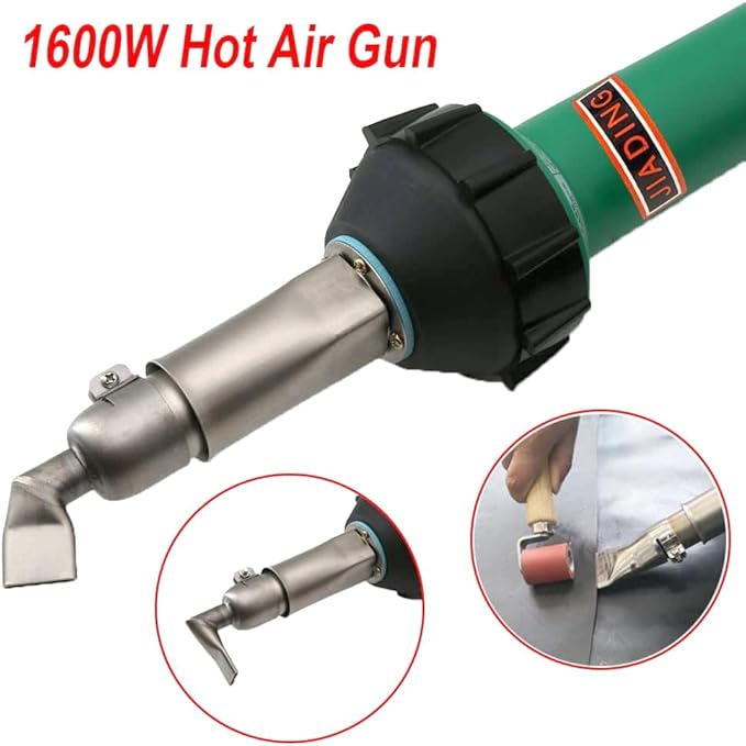 110V 1600W JIADING Professional Hot Air Plastic Welder Hot Air Torch Plastic PVC Welding Gun Welder with Speed Nozzle Roller Heat Element