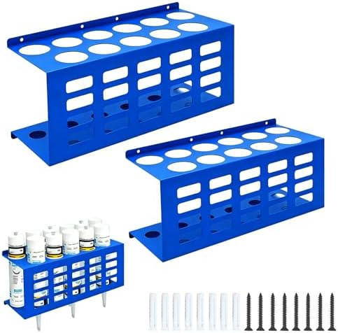 2 Pack Metal Wall Mount Caulking Tube Holder Rack, Blue