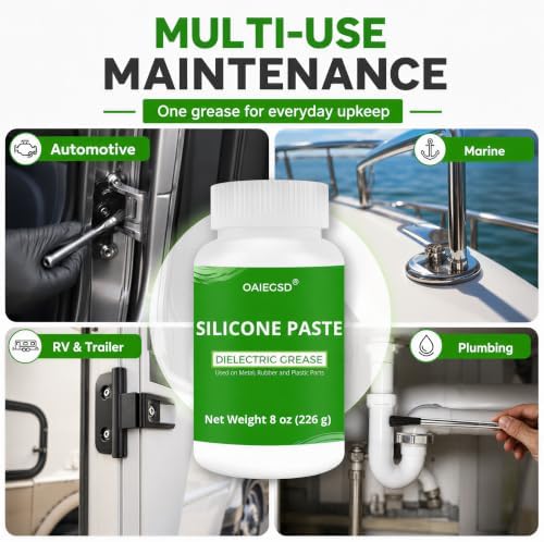 8 oz Dielectric Grease, Silicone Paste for Electrical Connectors & O-Rings