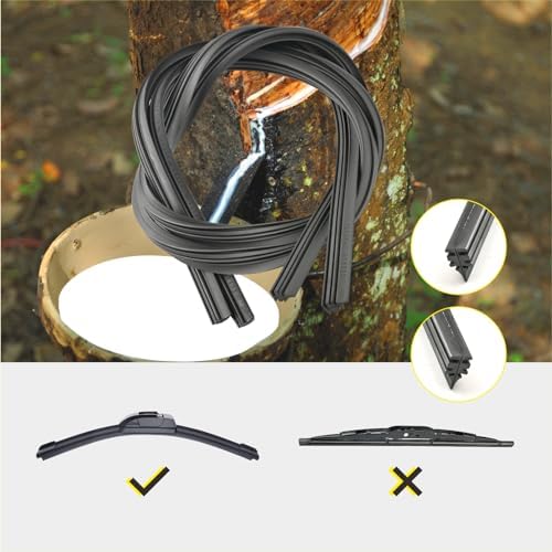 5 PLUS 26 Inch Windshield Wiper Refills (Pack Of 4), Automotive Replacement Windshield Wiper Blade Refills, 26 inch Adjustable Size of the Universal Wiper Rubber Refills