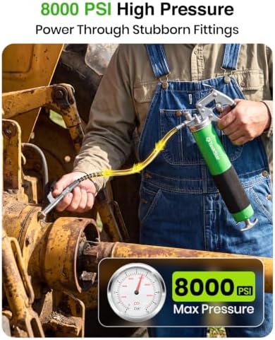 TaskStar Grease Gun Kit 8000 PSI Heavy Duty, 14 oz Capacity, 5 Grease Tips
