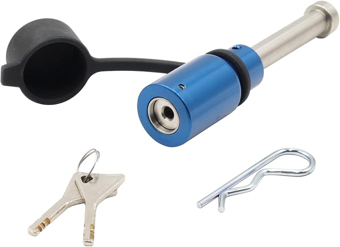 Proven Industries Model HL1 Receiver Hitch Pin Lock, Fits 2-Inch or 2 1/2-Inch Receivers, Stainless Steel, Made in The USA, (Blue)
