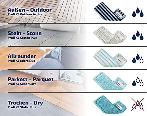 Leifheit Crescent-Shaped Profi Micro Duo Collect Floor Wiper, Fast and Thoroughly, 55128