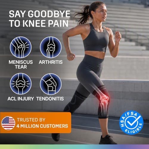 Modvel 2 Pack Knee Brace for Women - Knee Support for Walking, Knee Compression Sleeves for Pain Relief, Knee Sleeves for Women, Knee Brace for Sports, Workouts & Arthritis