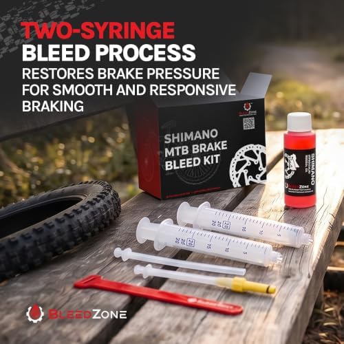 BleedZone Mineral Oil Brake Bleeder Kit Compatible with Shimano, 60ml Set
