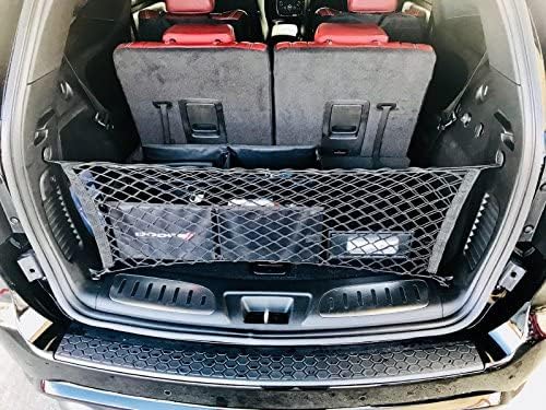 Envelope Style Trunk Mesh Cargo Net - Dodge Durango SXT GT R/T SRT 1998 - 2025 Car Accessories - Premium Trunk Organizers and Storage - Cargo Net For Truck - Best Carrier Organizer for Dodge Durango.