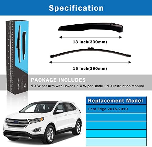 WTI Rear Wiper Arm Blade Set Compatible With Ford Edge 2015-2021 Rear Windshield Window Wiper Kits Assembly New Replacement Accessories