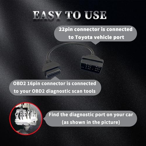 OBD1 to OBD2 Adapter for Toyota 22 Pin to 16 Pin OBD Diagnostic Cable