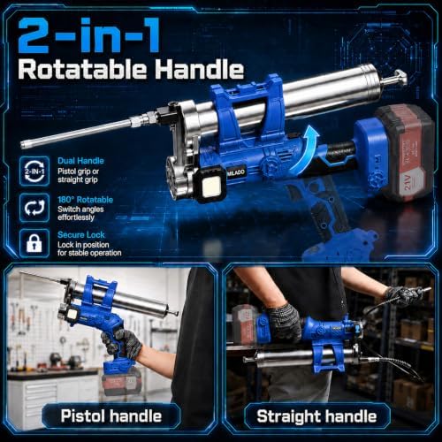 Grease Gun Electric, 11 oz/min&12,000 PSI, 43" Hose, Leak‑Proof(TOOL ONLY)