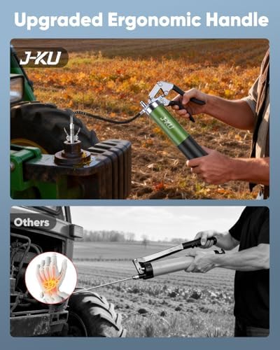 J-KU 14 oz Pistol Grip Grease Gun Kit 8000 PSI Heavy Duty