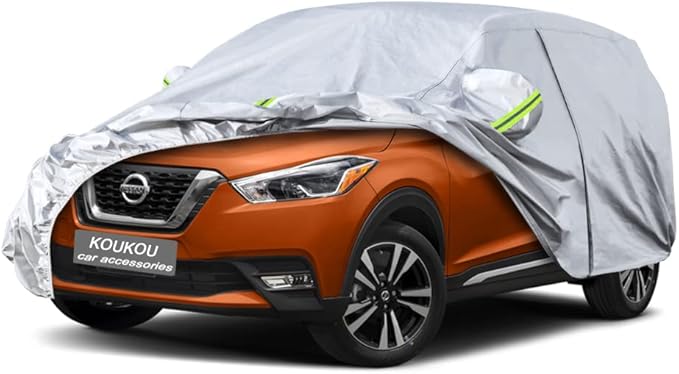 Koukou 6 Layers Car Cover Custom Fit Nissan Kicks from 2017 to 2025, Waterproof All Weather for Automobiles, Sun Rain Dust Snow Protection. (Ships from US Warehouse, Arrive Within 3-7 Days)