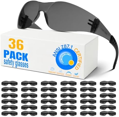 Safety Glasses Ansi Z87.1 Clear Safety Glasses Bulk Impact Scratch Resistant Lens Protective Eyewear for Men Women