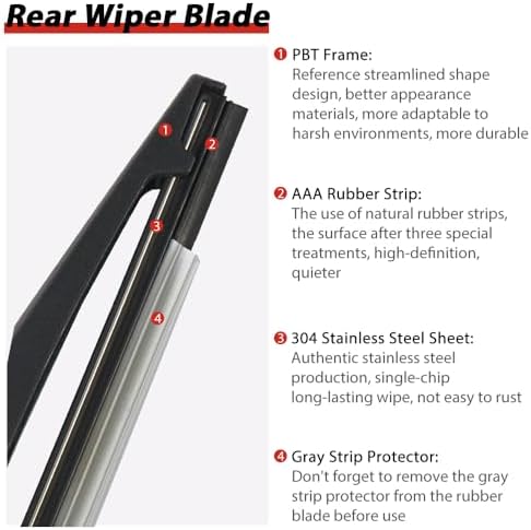 OTUAYAUTO Rear Windshield Wiper Replacement for Honda CRV 2023-2024 Back Wiper Arm and Blade Assembly