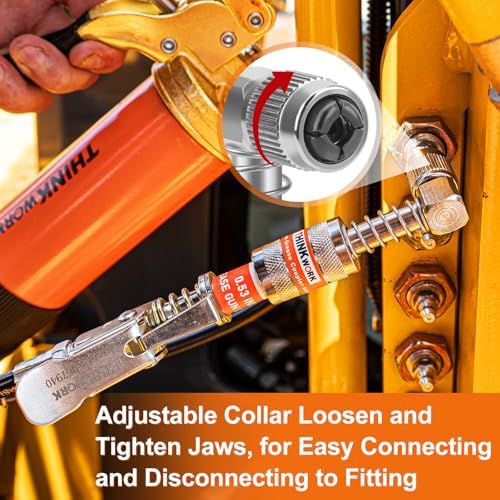 THINKWORK 4PC Quick Connect Greasing Accessory Kit,90 Degree Grease Coupler