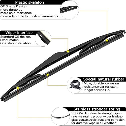 Rear Wiper Arm Blade Replacement for Ford Focus 2012-2018