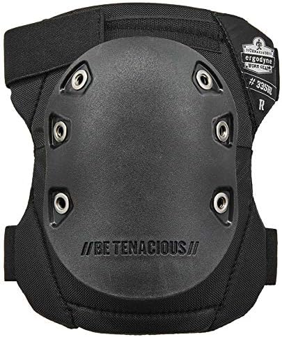 Ergodyne - 18336 ProFlex 335HL Slip Resistant Rubber Cap Knee Pads, Hook & Loop Closure Black Cap