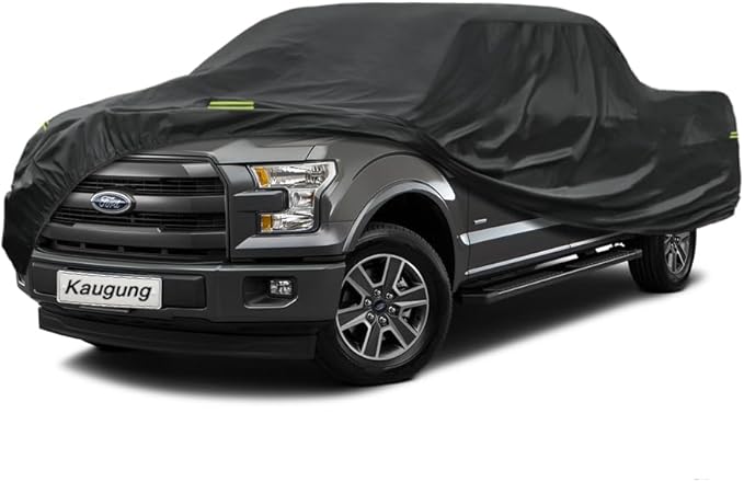 Kaugung 7 Layers Truck Cover Waterproof Custom Fit Ford F150 SuperCrew Cab 5.5ft Bed from 2004 to 2024, 7 Layers Heavyweight Pickup Car Cover Outdoor Indoor Sun UV Rain Snow Wind Protection.