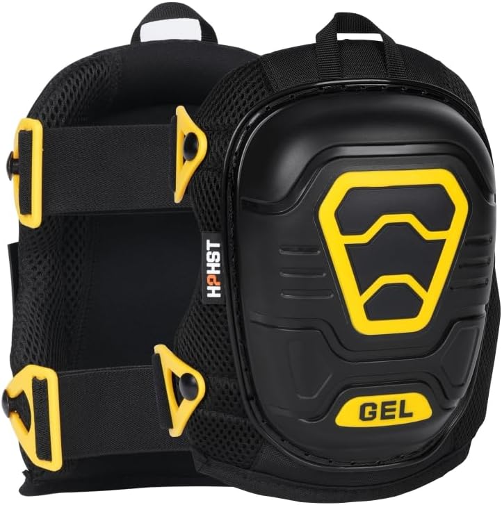 Professional Heavy-Duty Work Knee Pads with Gel & Foam Cushion – Slip-Resistant Support for Construction, Flooring, and Gardening (Yellow)