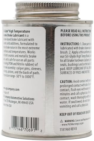 AGS Automotive Solutions Ceramic-Glyde Silicone Brake Lubricant – 8oz Brush Top Can, Advanced Noise Reduction, Exceptional Brake Pad Protection, Reliable Performance (Pack of 2)