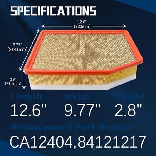 CA12404 84121217 Engine Air Filter Compatible With 2019-2022 Chevy Silverado 1500/Silverado 1500 LTD/Tahoe/Suburban,GMC Sierra 1500/Sierra 1500 LTD/Yukon/Yukon XL,Cadillac Escalade