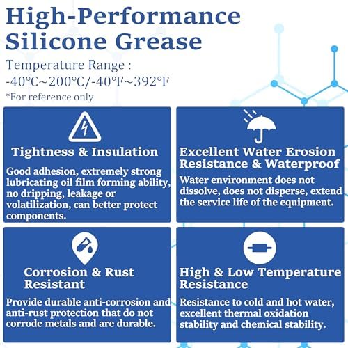 Automotive Dielectric Silicone Grease 50g Electrical Terminal Lubricant Battery Connector Protect Components Waterproof Anti Corrosion Rust for Marine Car Wire Connect Plugs Ports Vacuum Servo