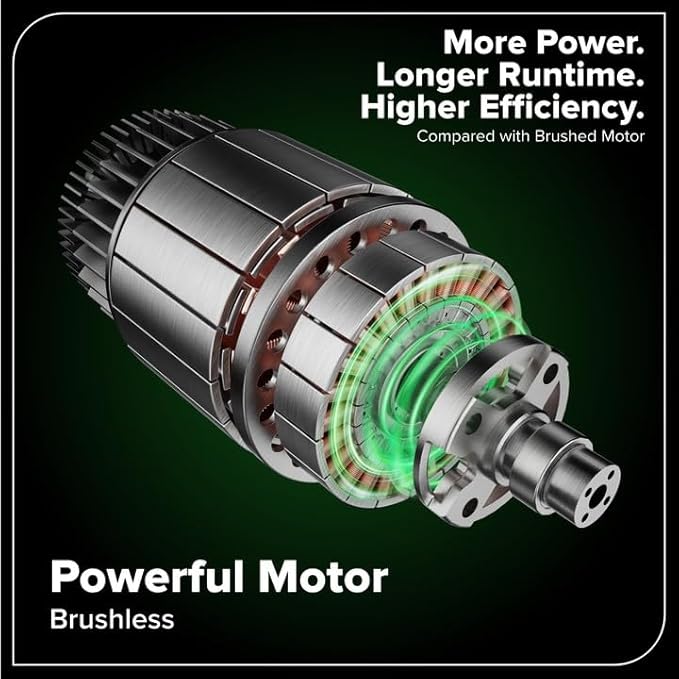 Greenworks 24V Brushless 10PC TOOL, Drill+Impact Driver+Circular Saw+Recip Saw+Jig Saw+Sander+Light+Multi-Tool+Nailer+Grinder (2) 4.0Ah+2.0Ah Batteries (24,000mAh PB) USB-C Charger, High Efficiency