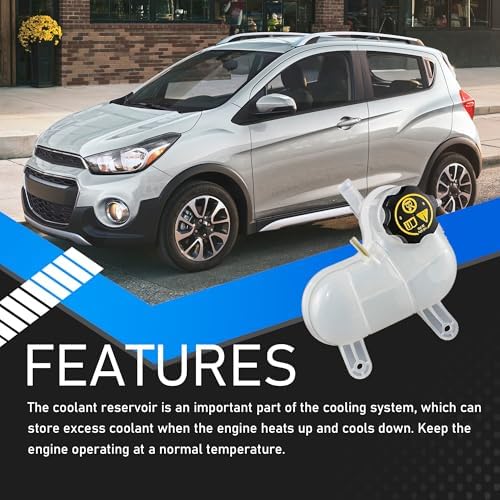 Engine Coolant Reservoir Tank with Cap Fit for Chevrolet Spark