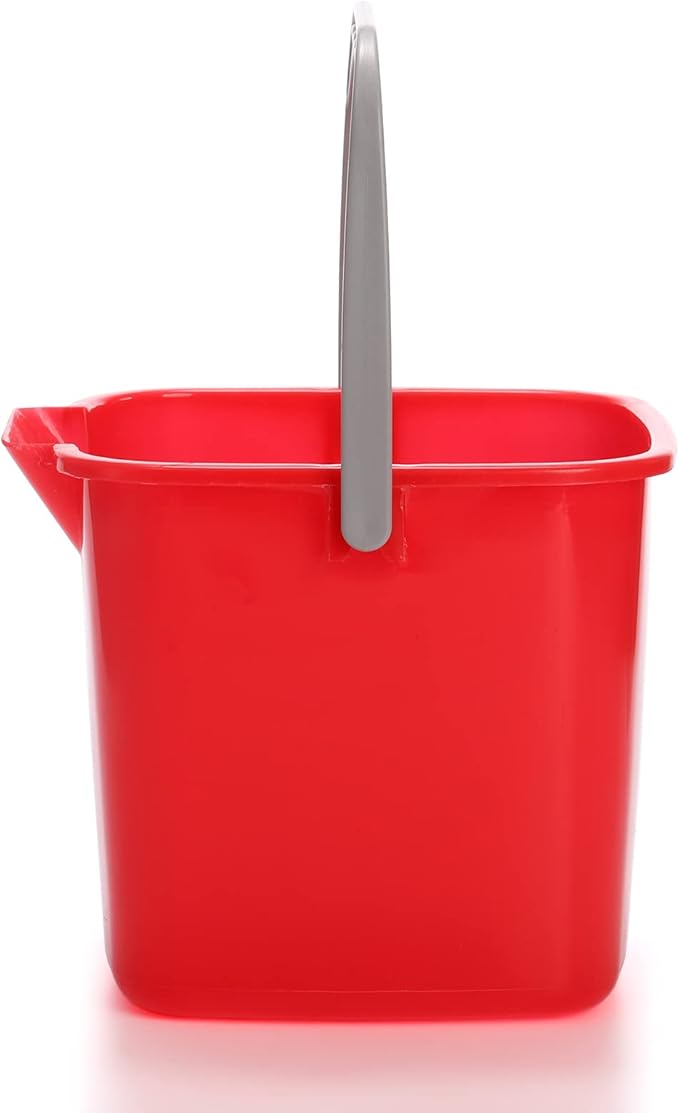 Peohud 4 Pack Sanitizing Buckets, 3 Quart Small Cleaning Pail, Square Detergent Bucket with Spout and Handle for Home, Offices, School, Commercial Use