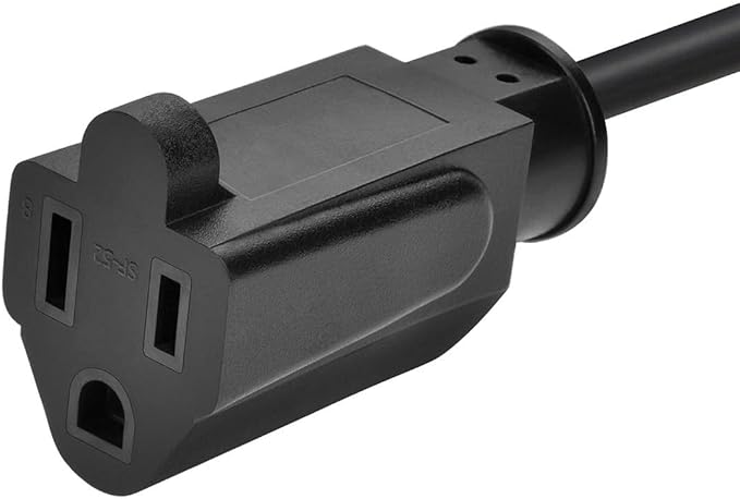 Monoprice 25ft 16AWG Power Extension Cord Cable - SJT 16/3C NEMA 5-15P TO NEMA 5-15R (13A/125V) AP301+SP506 - Black
