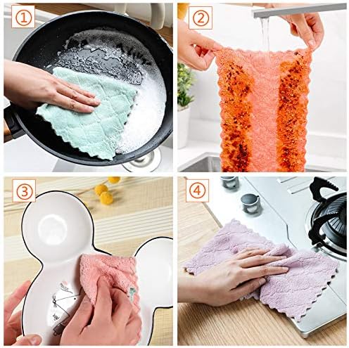Hypermotion Microfiber Cleaning Cloth, Kitchen Towels, Double-Sided Microfiber Towel Lint Free Highly Absorbent Multi-Purpose Dust and Dirty Cleaning Supplies for Kitchen Car Cleaning. Pack of 12