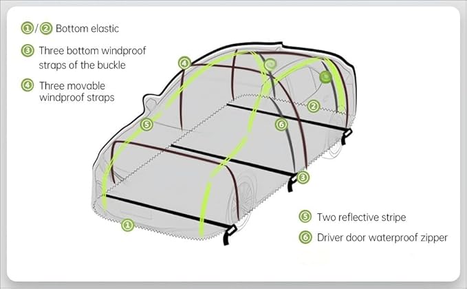J&J Heavy Duty car Cover,300D&Soft Lining,Driver&Trunk Zipper,Withstand Wind,Car Cover Waterproof All Weather,Protect Vehicle Painting,Car Covers for Automobiles (Coupe/Cabrio, Silver-B1)
