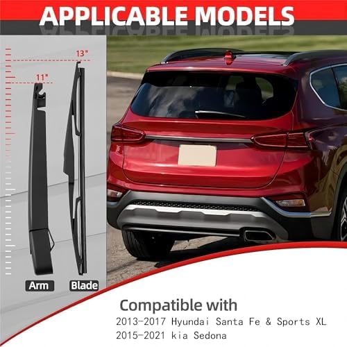 Rear Windshield Wiper Arm Blade Set for Hyundai Santa Fe 2013-2017