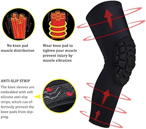 SZKANI Knee Pads Compression Leg Sleeve Knee Sleeve for All Sports Wrestling Protector Gear, 1 Pair of Knee Paded