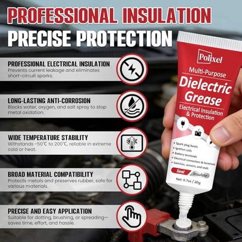 Dielectric Grease & Electrical Insulator High Temperature & Waterproof Insulating Lubricant for Spark Plugs, Battery Terminals, Sensors, Prevent Voltage Leakage & Short Circuits