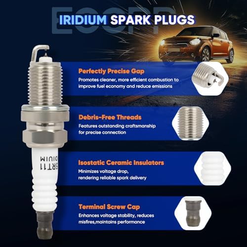 ECCPP Platinum Iridium Spark Plugs 6PCS for Toyota for Camry 2.2L/L4