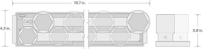 TEKTON 1/2 Inch Drive Deep 6-Point Impact Socket Set with Rails and Tray, 8-Piece (1-9/16-2 in.) | SID92107
